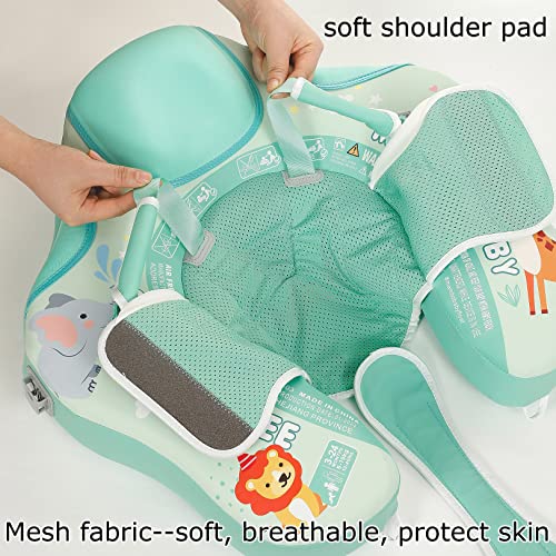 2023 New Mambobaby Add Tail Never Flip Over Non-Inflatable Baby Swim Float Pearl Foam Solid Water Floats Smart Swim Trainer Infant Pool Float Swim Ring With Sun Canopy #TOP7