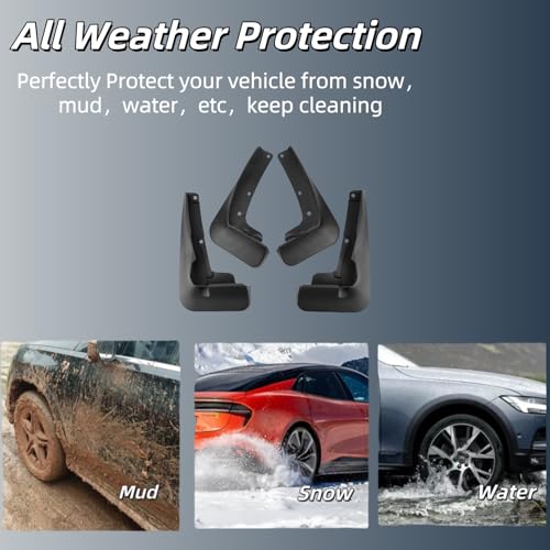 Image of No Drill Mud Flaps Splash Guards Compatible with Toyota Highlander 2020-2026,OEM Style Textured Black Custom Fit All Weather Exterior Accessories(4PCS)