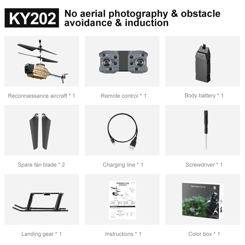 KY202 RC Helicopter Drone 4K Dual Camera Obstacle Avoidance