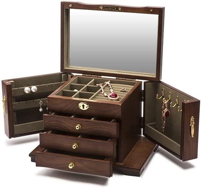 Caja de Madera Grande para Guardar Joyas, exhibir Pendientes, Anillos, Collares, Joyas, Organizador de Regalo, Embalaje