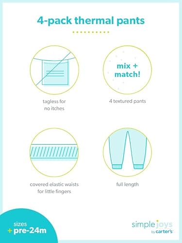 image for Simple Joys by Carter's Baby Boys Cotton Pants, Pack of 4, Grey Heathe