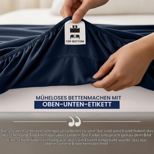 Utopia Bedding Spannbettlaken Queen – Extra Tiefe Tasche – 53 cm Tiefe – Weiche Mikrofaser – Schrumpf- und farbbeständig – Pflegeleicht… – Ansicht 6