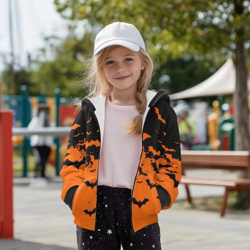 Girls Zipper Jacket Soft Elastic Cute Long Sleeve Hoody Loose Comfort Breathable Sweatshirt with Pockets3