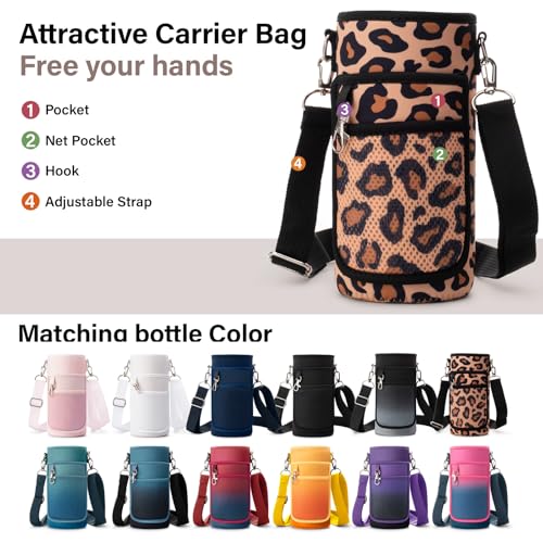 Insulated Water Bottle | Thickened Stainless Steel Vacuum Metal | Portable Sports Water Jug for Gym and Hiking with Straw, Carrier Bag, Handle Strap | BPA-Free 32 oz