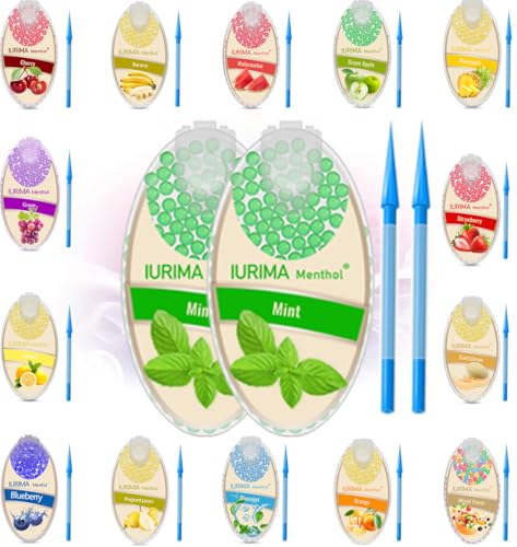 IURIMA bille cigarette Capsules 200 | bille menthol cigarette -goût inoubliable | Insertion facile pour une expérience de filtre menthol DIY (MENTHE)