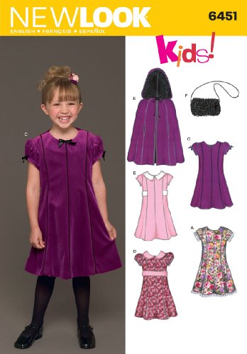 Simplicity Creative Group, Inc New Look Sewing Pattern 6451 Child Dresses, Size A (3-4-5-6-7-8)