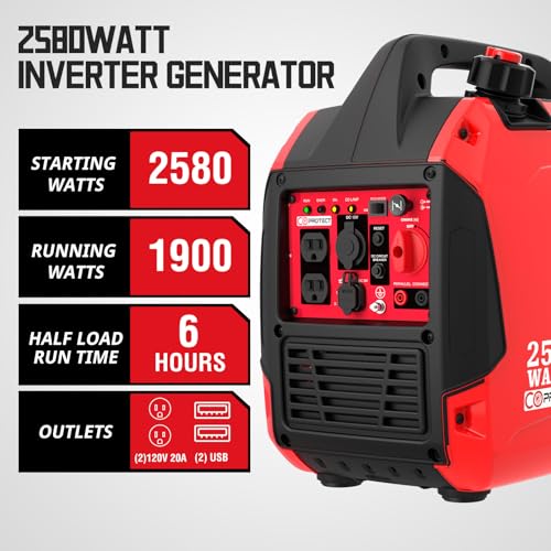 Powersmart PS5020W-AIUS-DP1 2580-Watt Gas Powered Portable Inverter Generator, Super Quiet thumb #1