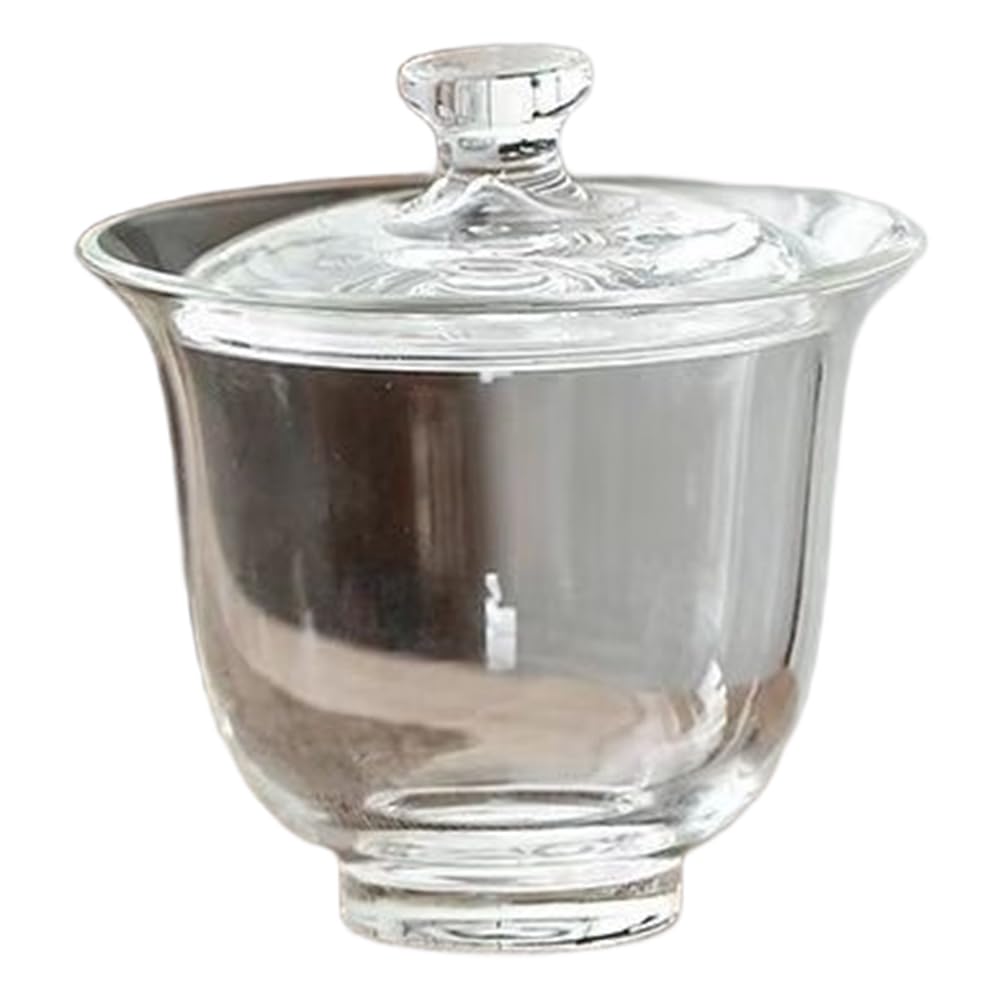 CTRLZS Tea Cover Bowl 80ML Transparent High Borosilicate Glass Tea Cup Lid and Heat Small Teacup Accessory Set Acces