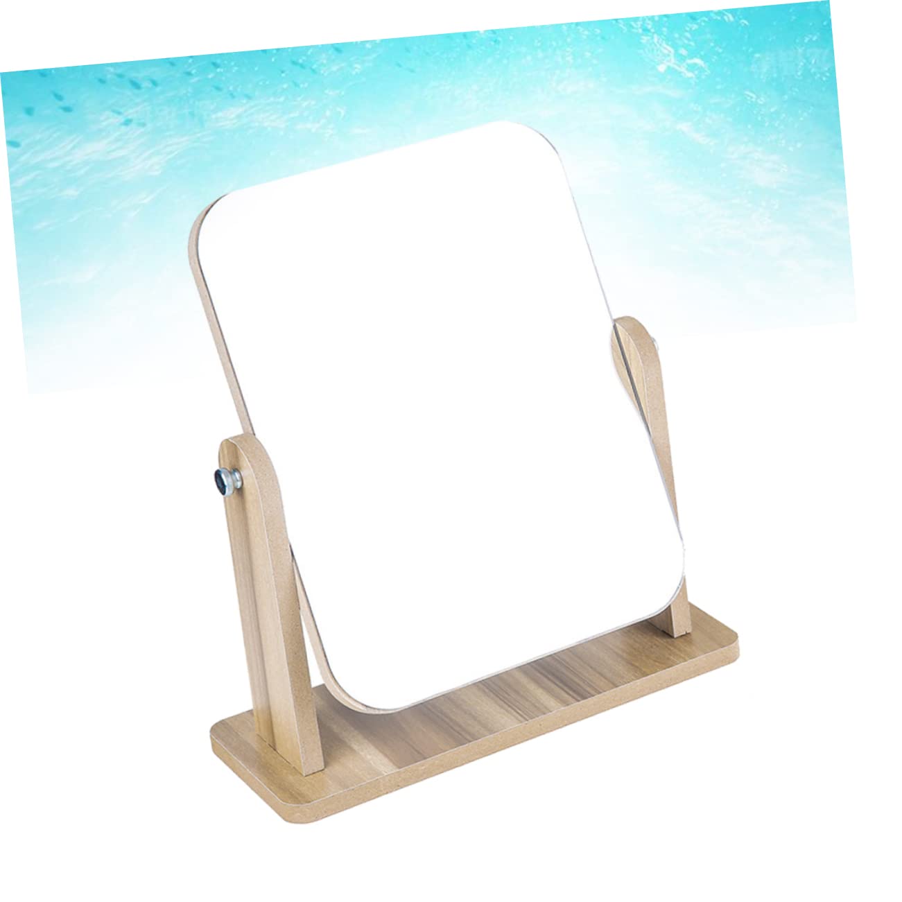 Specchio cosmetico in legno da 1 pezzo con luci tavolo(24.5L x 27.5W cm)
