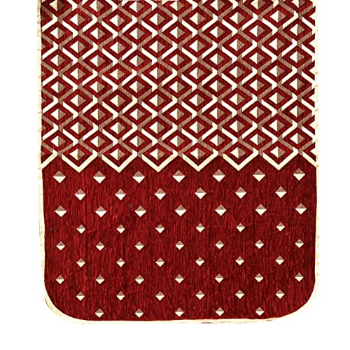 Image of Premium 5 Seater Printed Sofa Cover Set 3,1,1 Seater 10 Pieces Sofa Back Slip Panels, Protector for Single Seater (Maroon, 3+1+1 with Arm Covers)