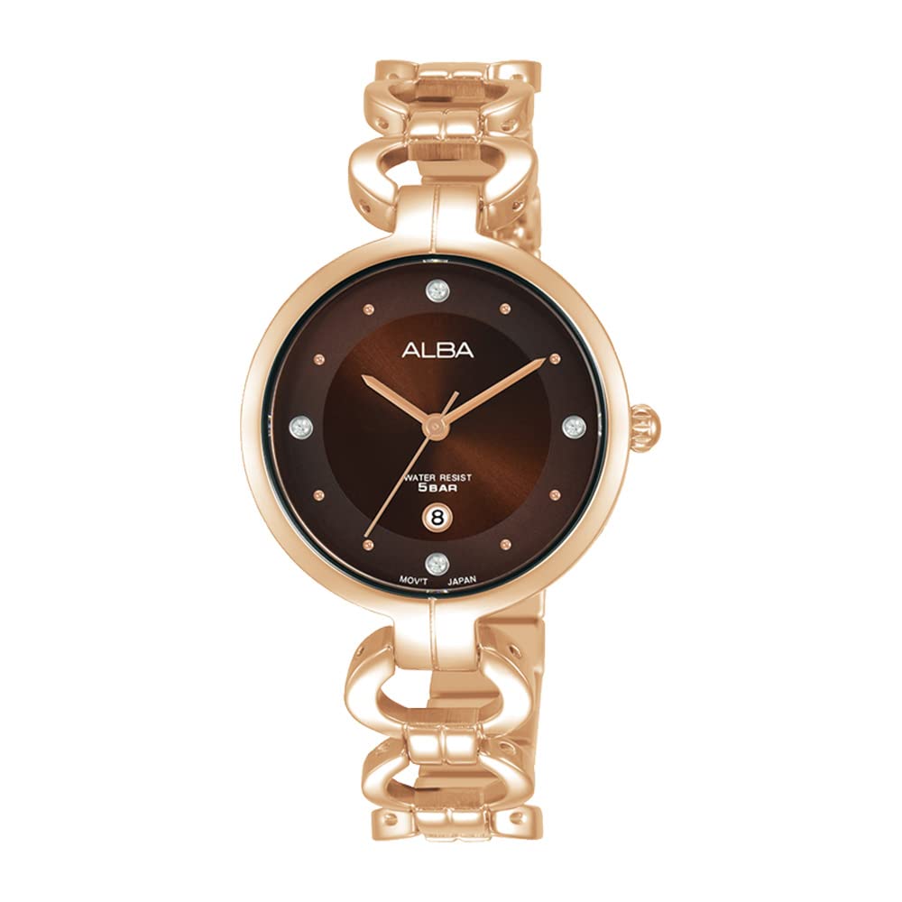 Alba Stainless Steel Women Analog Wristwatch Ah7Av4X1, Brown Dial, Rose Gold Band (B0C4Q5W6HJ) Amazon Price History, Amazon Price Tracker