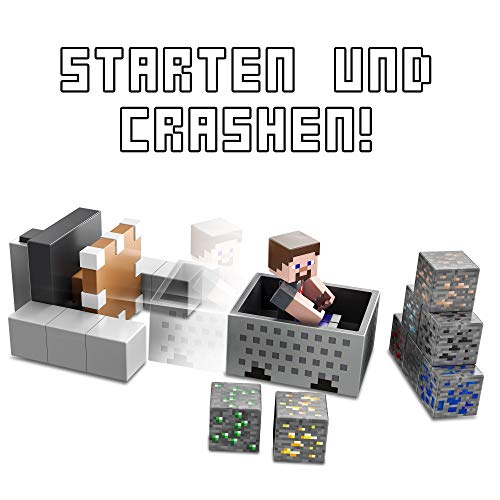 Mattel Minecraft GVL55 - Minecart Mayhem Spielset mit Steve-Figur und Zubehör, Spielzeug für Kinder ab 6 Jahren – Bild 6