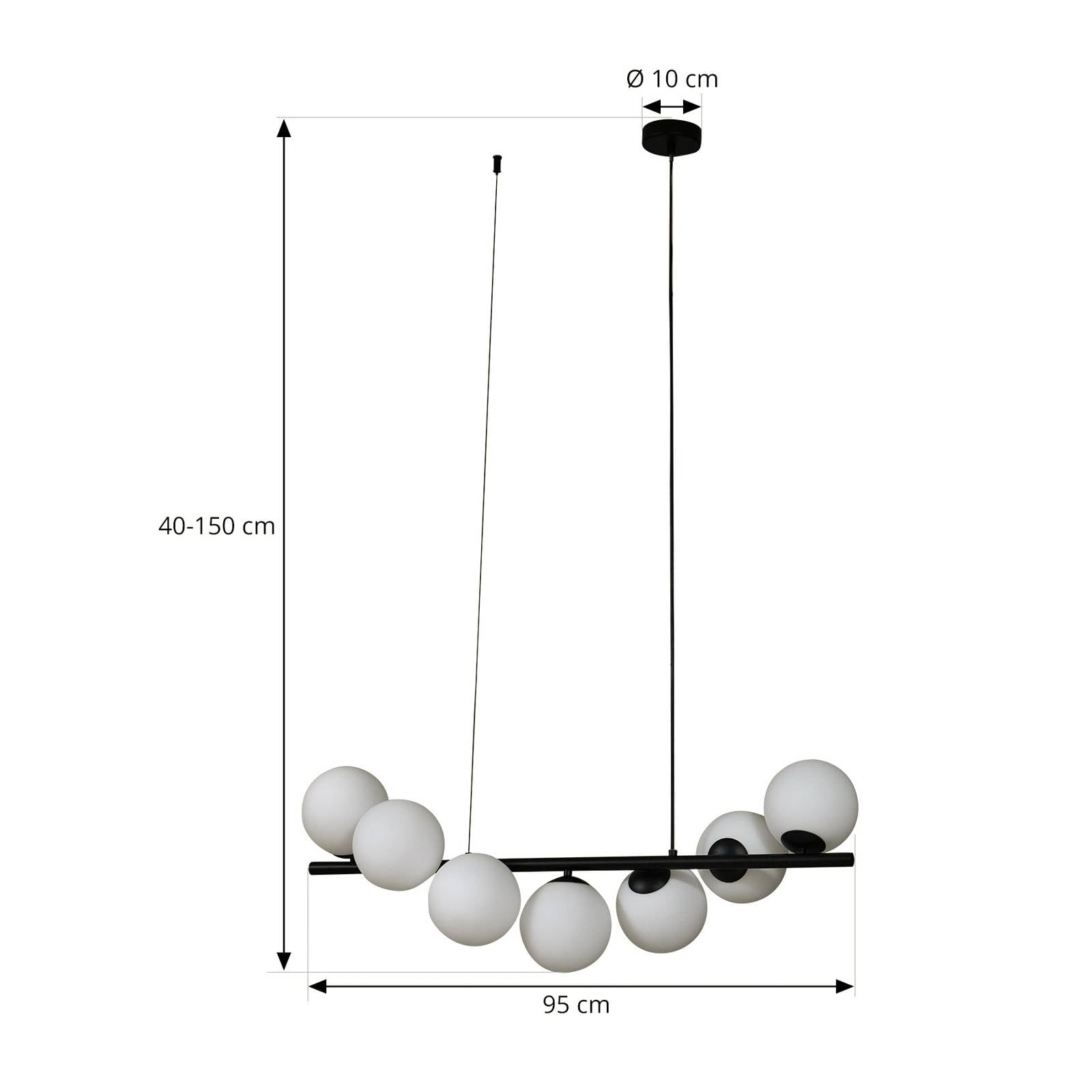 Lucande Lampada a sospensione dimmerabile (Design) colore Nero, in Vetro ad es. Soggiorno & Sala da pranzo lampada vetro per tavolo