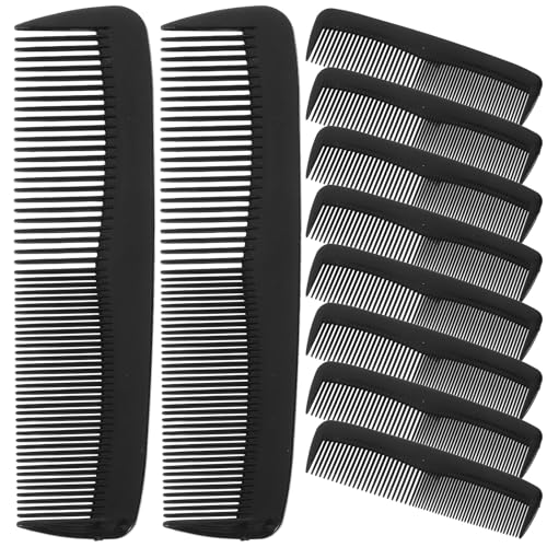 Peigne de coiffure portable en PP épais avec peigne à dents fines et espacées pour barbier