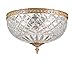 Crystorama 3 Light Brass Crystal Ceiling Mount - Ceiling Light for Living Room, Hallway, Foyer, Dining Fixture - Great Overhead Style Modern Chandelier or Kitchen Farmhouse Fixtures - Indoor Mount