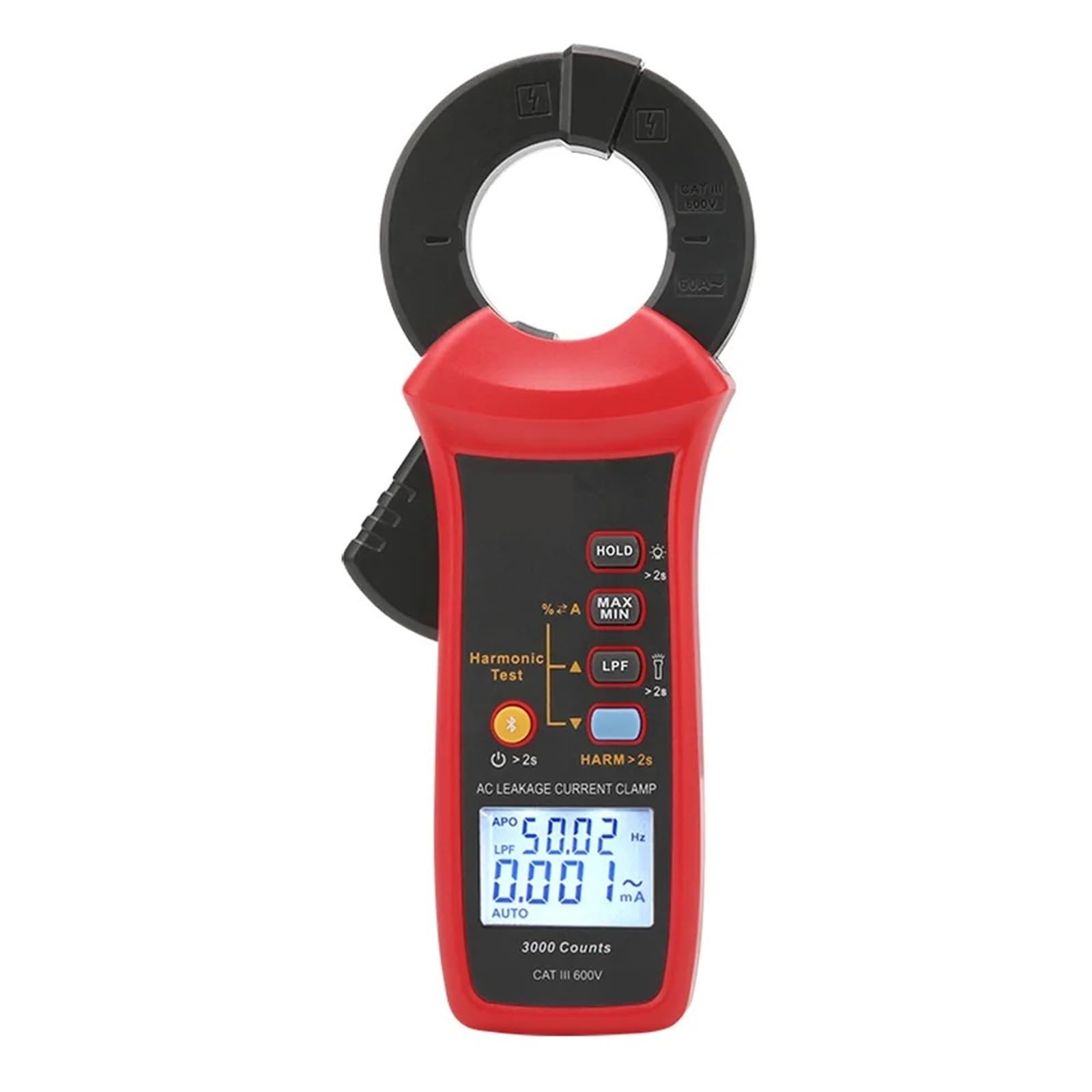 Vxdefp One Color Leakage Current Clamp Meter 60A Ac Digital Ammeter Pliers True Rms Peak Hold Bluetooth