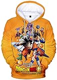 Herren 3D Kapuzenpullover Dragon Ball Z Goku Farbwechsel, bedruckter Pullover für den täglichen Gebrauch, Basic Kapuzenpullover mit Kragen, DBZ Goku16, M