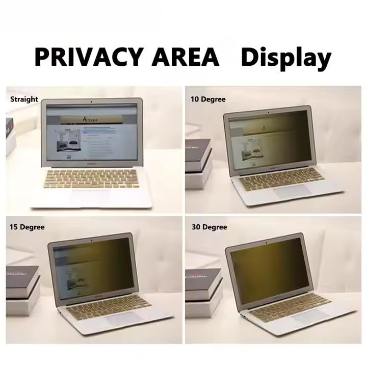 Image of Saco Glideon Premium Laptop Screen Guard 14 Inch |Anti Peeping+Golden Privacy+Anti Blue Light| Removal Screen Protector Compatible for HP, ASUS, Acer, Dell, Lenovo Laptops, 9H Hardness, Glue Free