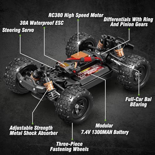 Image of X-TMAGA 1:18 All Terrain RC Car for Adults & Boys (HS18-05), 4WD Off-Road RC Truck High Speed Fast 40+ KPH, 4X4 Waterproof Remote Control Car with 2 Rechargeable Batteries