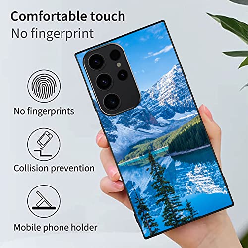 Uiaoiais Designed For Samsung Galaxy S23 Ultra Case Moraine Lake Rocky Mountains Pattern For Women Girls Slim Soft Tpu Shockproof Protective Phone Cover For Galaxy S23 Ultra 6.8 Inch #TOP3