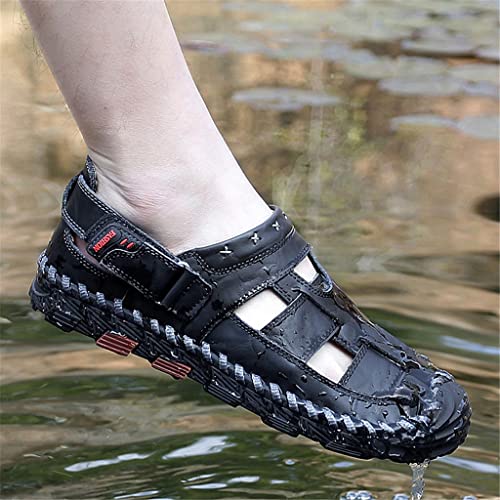YMGSCC Men's Baotou Sandals Breathable Outdoor Casual Leather Shoes Beach Shoes Men's Shoes(D,41 Code) - Image 5