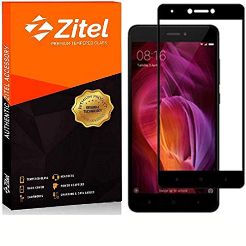 Image of Zitel Screen Protector for Redmi 4 Tempered Glass Edge-to-Edge 6D Screen Guard With Installation Kit - Black Color