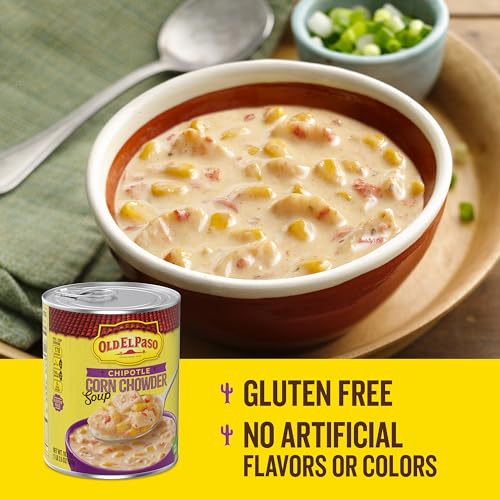 Image of Old El Paso Chipotle Corn Chowder Soup, Ready to Serve Canned Soup, 18.5 oz
