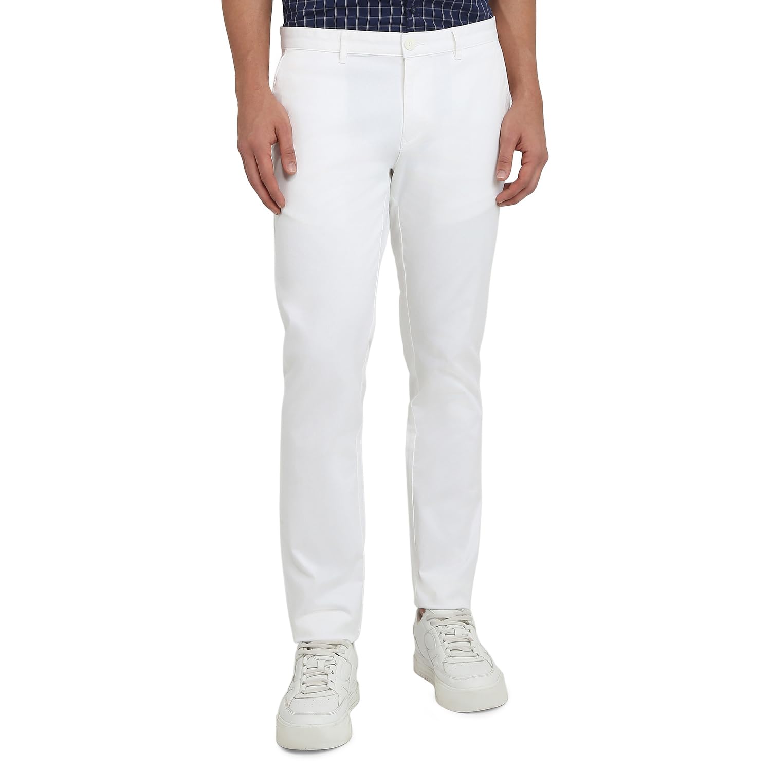 Men Low Rise Tapered Fit Twill Pattern Cotton Blend Flat Front Casual Trouser-image-9