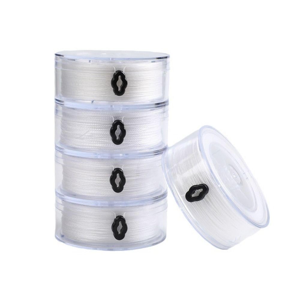 Hilo Elástico Transparente JYNXOR Para Pulseras - 4 Rollos + Aguja Y Tijeras - Ideal Para Joyería DIY