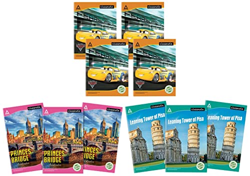 Image of Classmate Long Book - Unruled, 160 Pages, Pack Of 3 & Notebook - Four Lines With Gap, 172 Pages, Pack Of 4 & Long Book - Single Line, 160 Pages, Pack Of 3