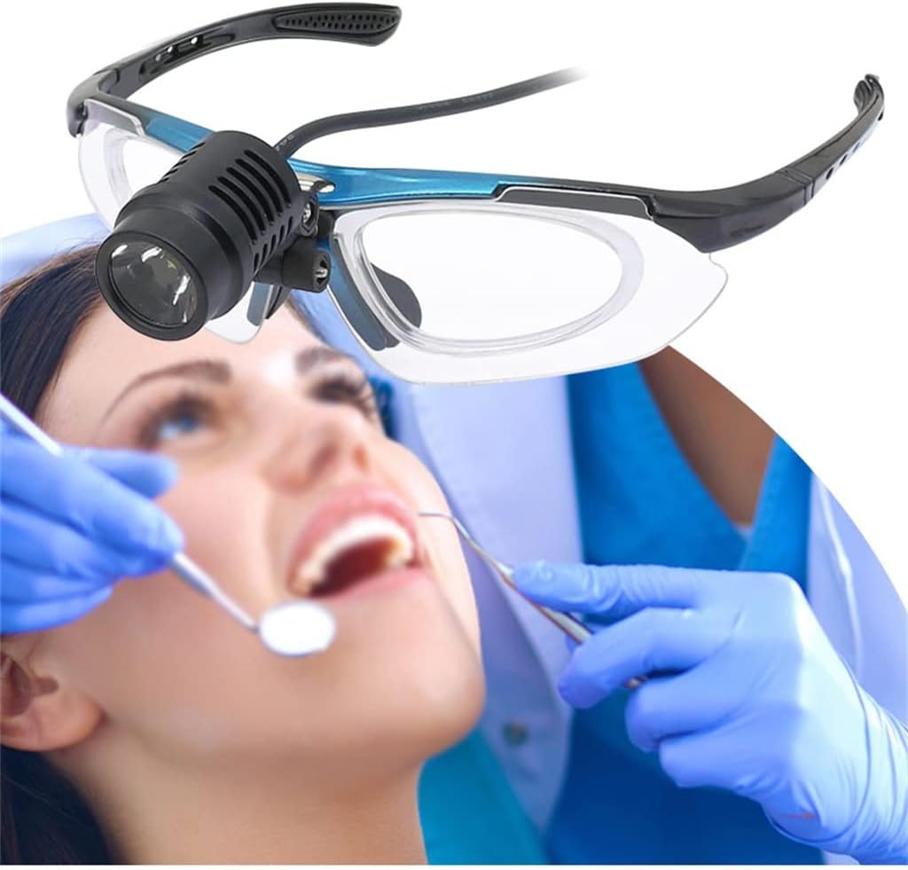 Headlight with Light Glasses Brightness Adjustable for ENT Examination Magnifying Glass