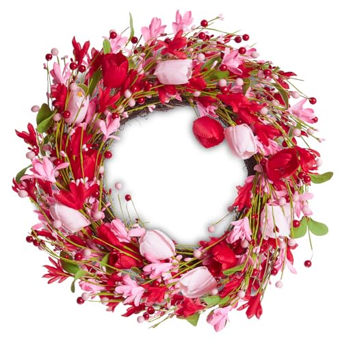 WDS WONDROUS 18.8 Inch Valentine's Day Wreath, Red Pink...