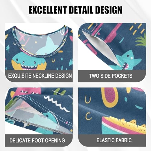 Abstract Sea Fish Kids Pjs Set Boys Girls Summer Short-Sleeve Sleepwear Pajamas 2PCS4