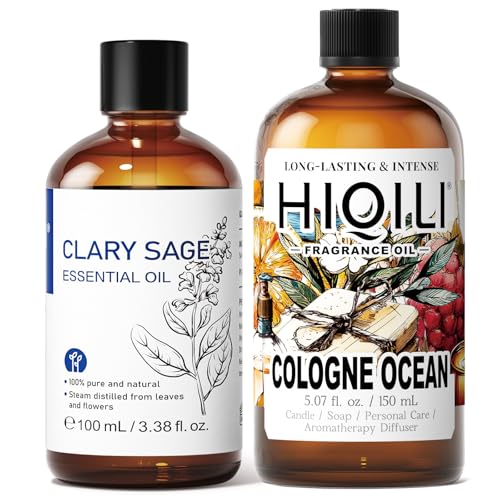 HIQILI Aceite Esencial Salvia Esclareia 100ML y Aceite de Fragancia 150ML