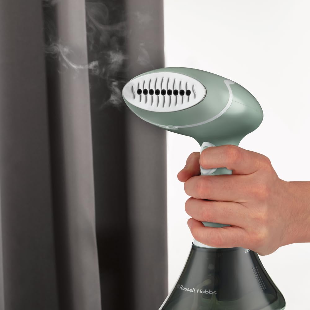 Russell Hobbs Ferro da Stiro Verticale Portatile [senza asse da stiro] (1600W, 22g/min Vapore, Riscaldamento Rapido, Spazzola Pelucchi) da viaggio, Essential 25592-56
