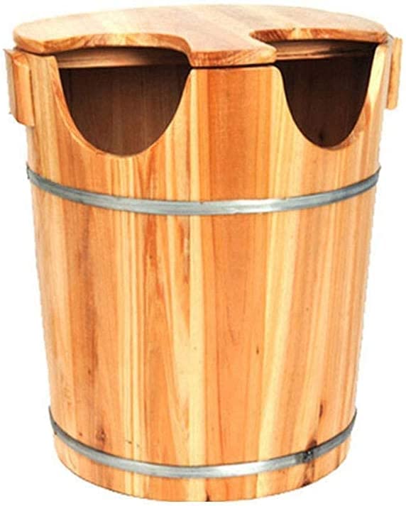 Baño de pies doble de madera con tapa y calentamiento