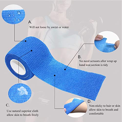 Image of A-Tape Cohesive Crepe (5cm X 4.5 mtr, Pack of 2) Elastic Self Adherent Crepe Bandage Breathable Self Adhesive Cohesive Bandage for Humans & Pets (Dogs, Cats, Birds) (5 cm) (Blue)