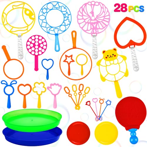 SZCECHRE 28 Pcs Big Bubble Wand Bulk Set for...