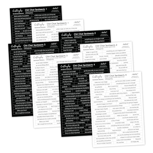 Image of CrafTangles Precut Chitchat Sentiment Stickers (544 pcs) Peel and stick, Printed Scrapbooking Stickers,Stickers for Notebooks,Diary, Journal,Laptop, Mobiles Multicolored Printed Stickers