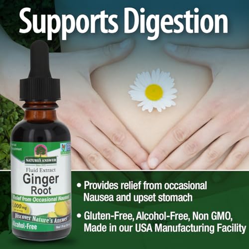 image for Nature's Answer Ginger Root Alcohol Free Extract 1 Ounce | Supports St