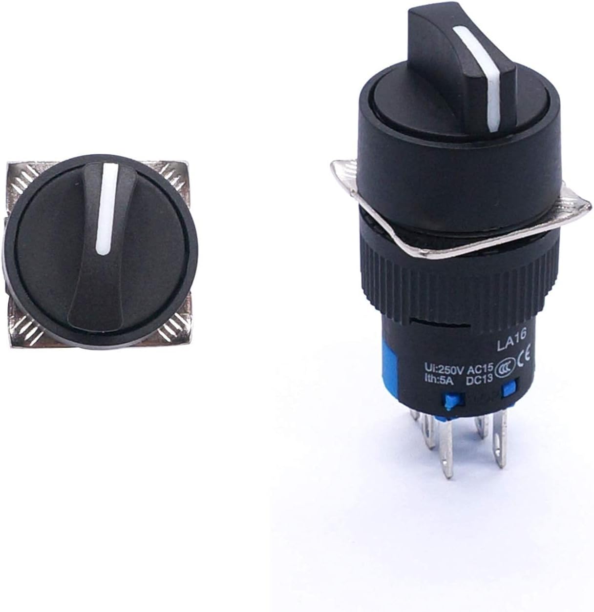 Switch 16mm 2 NO 2 NC Self-Locking Hold Three 3 Position Rotary Selector Selector Switch 250V 5A LA16-20X31