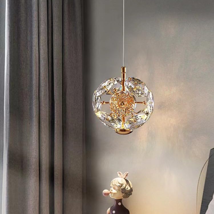 Image of CITRA led Gold Crystal Flower Pendant Ceiling Lamp Light - Warm White