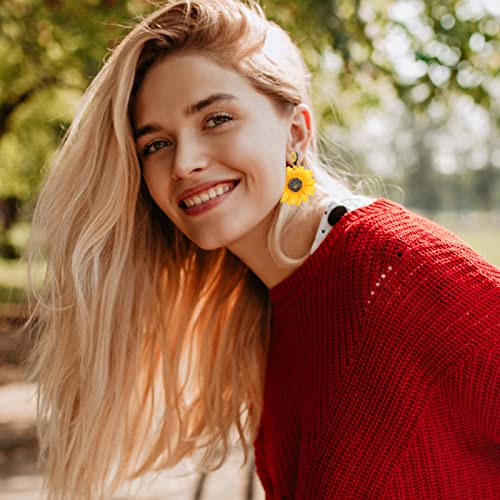 Sunflower Earrings for Women 3D Sunflower Dresses Spring Flower Dangle Earring Boho Statement Jewelry Gifts Trendy2
