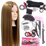 Neverland Beauty 24inch 50% Real Hair Training Head Hairdressing Mannequin Head With Makeup Function