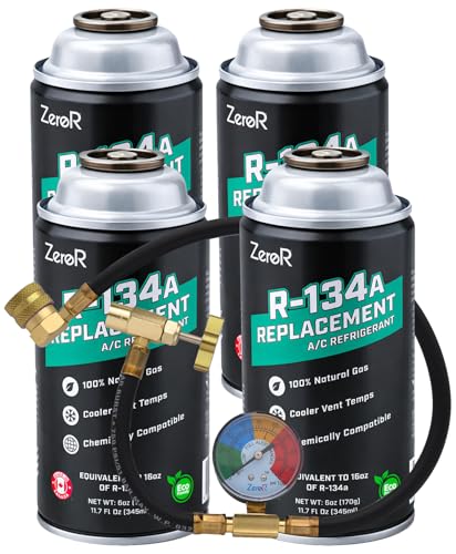 ZeroR AC Refrigerant Recharge Kit | R134a Replacement | Tool for Cans with SSV (4)