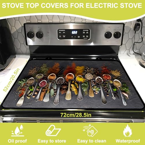 Image of Stove Top Covers for Electric Stove, Glass Stove top Cover 28 inchx 20 inch