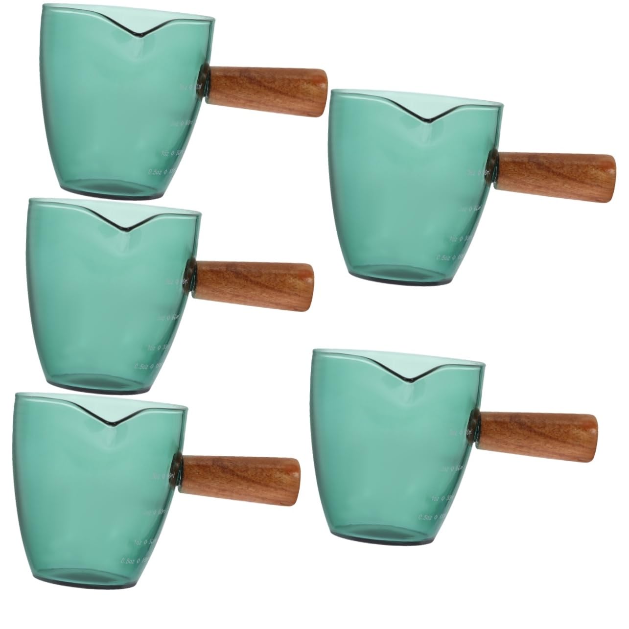 ULTECHNOVO 5pezzi Caraffa Per Latte Con Manico Legno Contenitore Per Espresso e Per Cucina e Servizio Tavola
