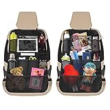 【Tamaño perfecto】 El protector del asiento trasero para niños mide 46.5x68.5cm / 18x26.7in, lo suficientemente grande como para cubrir muy bien la parte trasera de los asientos delanteros. Es un regalo ideal para familiares y amigos, no solo hace que sus cosas sean fácilmente accesibles mientras viaja, sino que también mantiene el asiento trasero limpio y ordenado.
