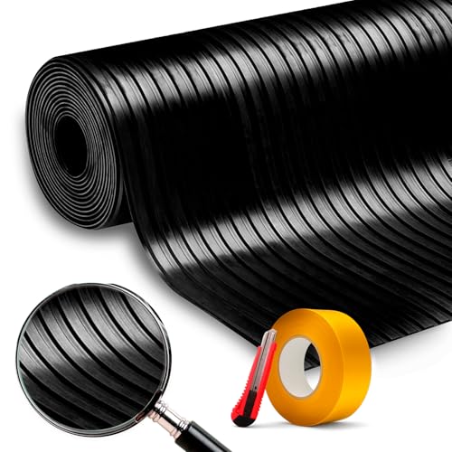 Rouleau caoutchouc SBR 50 cm x 2 m – tapis caoutchouc antidérapant pour sol garage, atelier ou camion. Résistant aux huiles, durable et facile à...