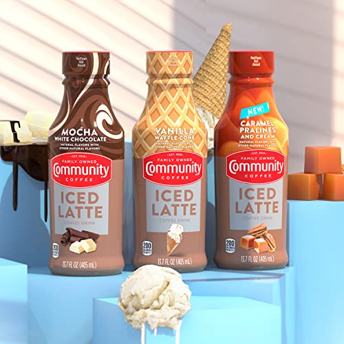 image for Community Coffee Iced Latte Coffee Drink, Vanilla Waffle Cone, Natural